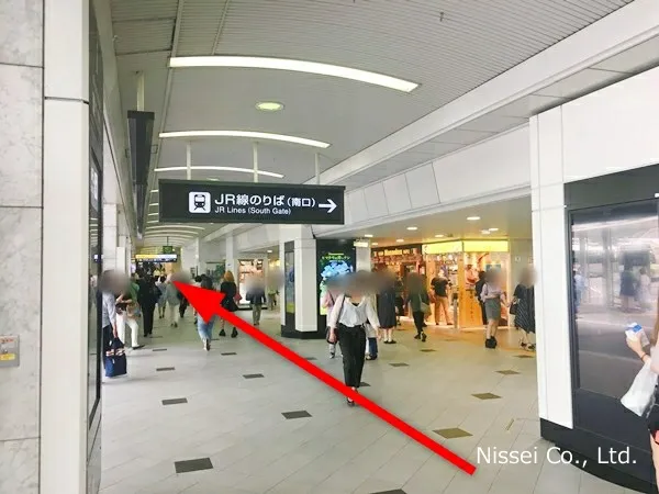 Osaka Metro谷町線 東梅田駅～梅田大丸従業員通用口（従業員入口）までの経路画像11［日星株式会社］