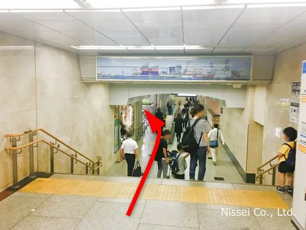 Osaka Metro谷町線 東梅田駅～梅田大丸従業員通用口（従業員入口）までの経路画像14［日星株式会社］