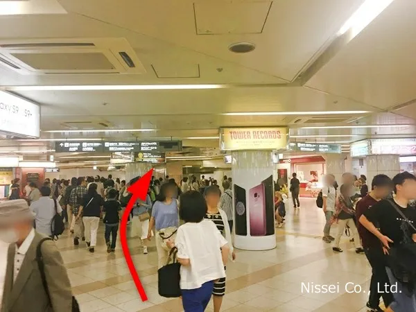 Osaka Metro谷町線 東梅田駅～梅田大丸従業員通用口（従業員入口）までの経路画像5［日星株式会社］