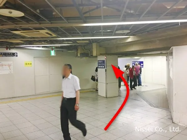 Osaka Metro谷町線 東梅田駅～梅田大丸従業員通用口（従業員入口）までの経路画像6［日星株式会社］