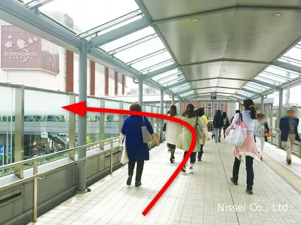 阪急 西宮北口駅～西宮阪急（阪急西宮ガーデンズ）従業員通用口（従業員入口）までの経路画像8［日星株式会社］