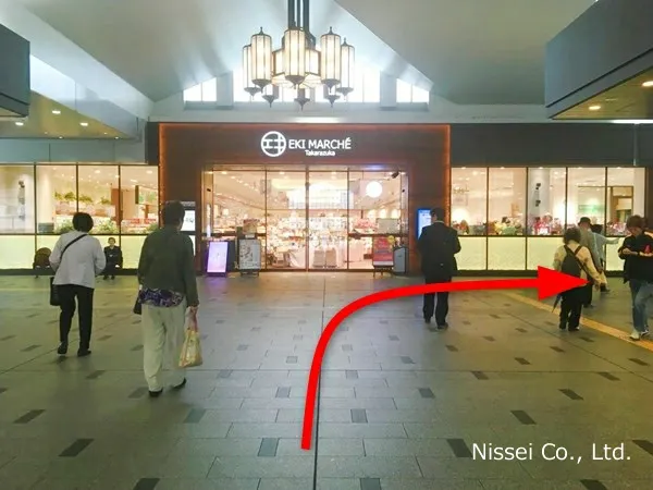 JR線 宝塚駅～宝塚阪急従業員通用口（従業員入口）までの経路画像1［日星株式会社］