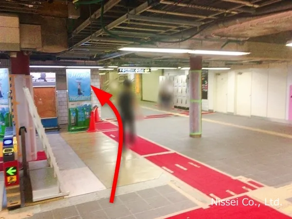 Osaka Metro御堂筋線 梅田駅～ルクアイーレ従業員通用口（従業員入口）までの経路画像2［日星株式会社］