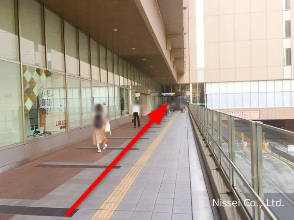 Osaka Metro御堂筋線 梅田駅～ルクアイーレ従業員通用口（従業員入口）までの経路画像8［日星株式会社］