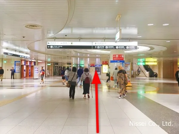 JR線 難波駅～大阪タカシマヤ従業員通用口（従業員入口）までの経路画像1［日星株式会社］