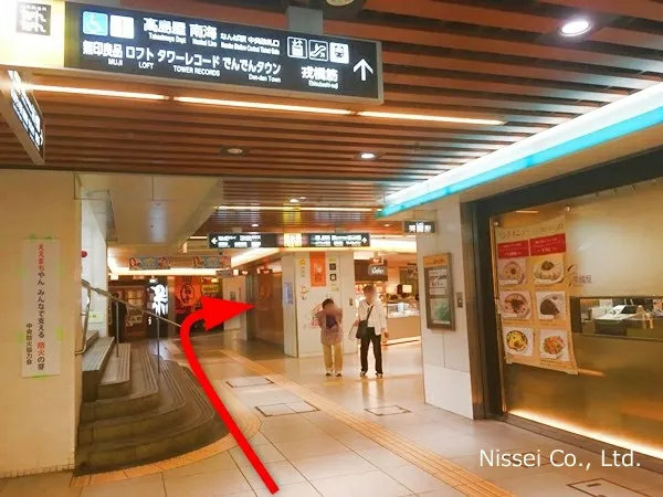 Osaka Metro御堂筋線 難波駅～大阪タカシマヤ従業員通用口（従業員入口）までの経路画像4［日星株式会社］