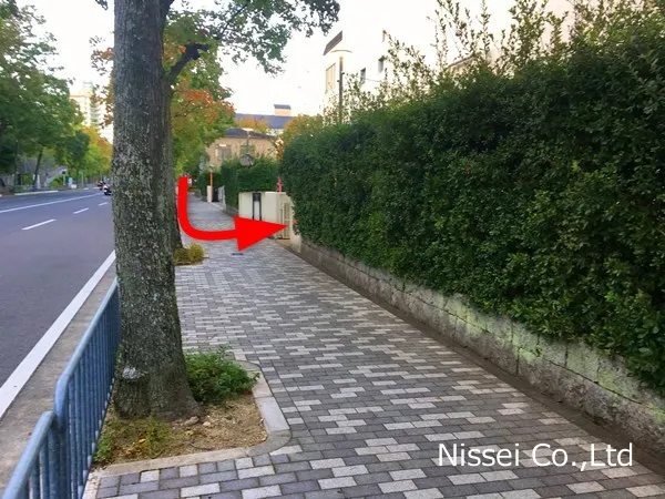 正面入口～洛西タカシマヤ従業員通用口（従業員入口）までの経路画像2［日星株式会社］